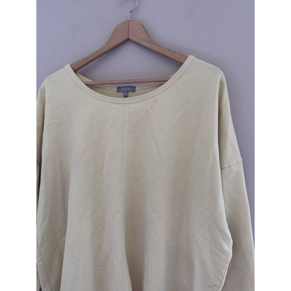 Habitat Clothes To Live In Womens Pullover Sweater Size L Yellow Boat Neck Boxy - Picture 3 of 11